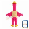 Pink Ostrich Wearing Sunglasses Mascot Costume
