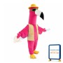 Pink Ostrich Wearing Sunglasses Mascot Costume