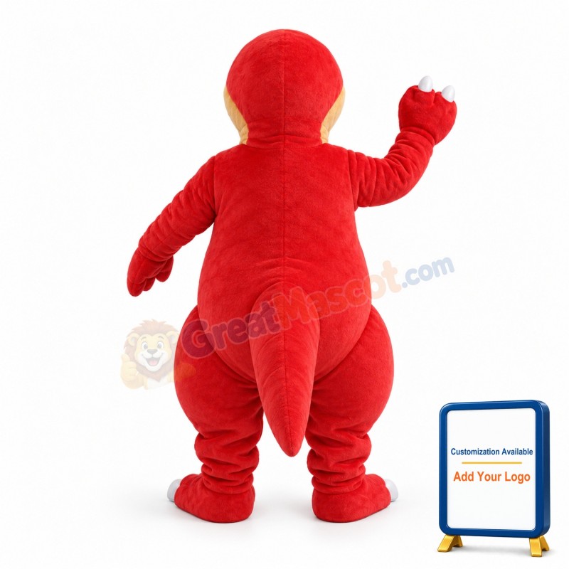 Huge Orange & Yellow Dinosaur Mascot Costume