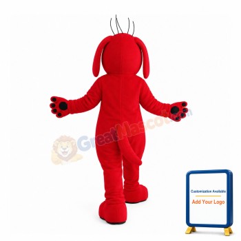 Red Dog With Protruding Mouth Mascot Costume