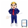 Big Face Boy Wearing Blue Sailor Suit Mascot Costume