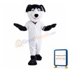Active Black & White Dog Mascot Costume