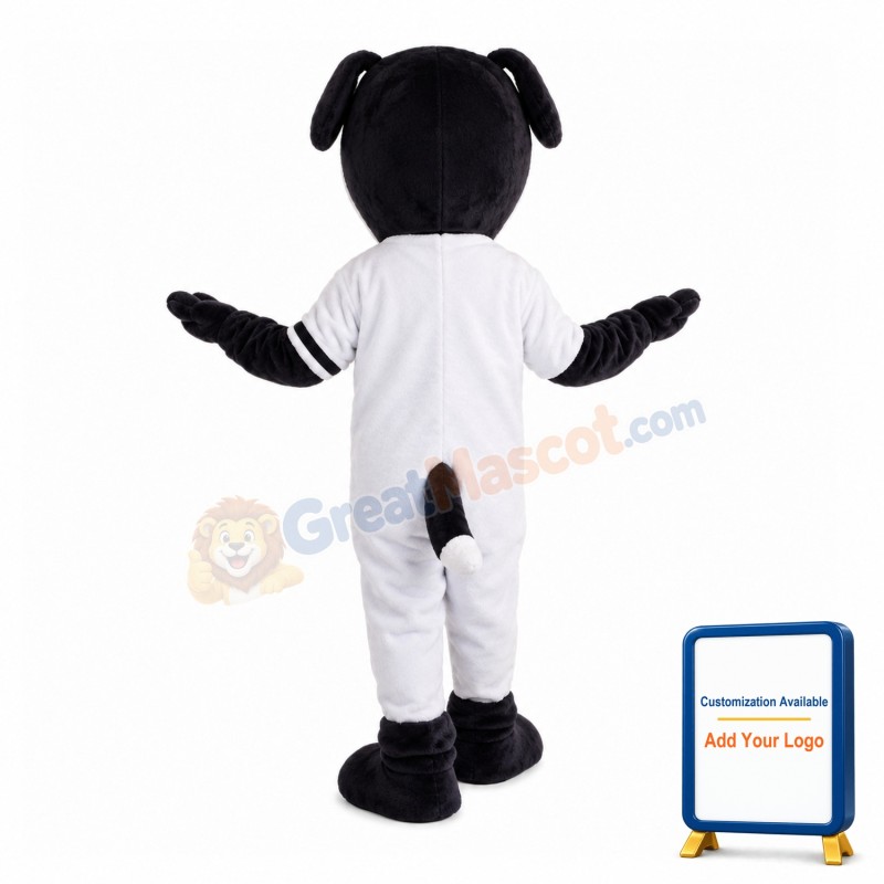 Active Black & White Dog Mascot Costume