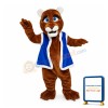 Tiger Wearing Blue Plush Waistcoat Mascot Costume