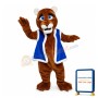 Tiger Wearing Blue Plush Waistcoat Mascot Costume