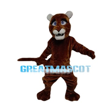 Tiger Wearing Blue Plush Waistcoat Mascot Costume