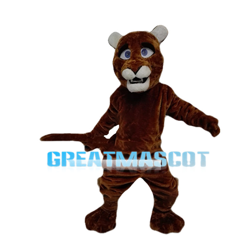 Tiger Wearing Blue Plush Waistcoat Mascot Costume
