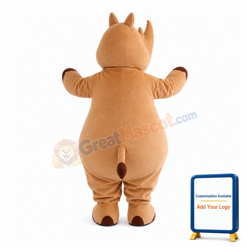 Fat Clumsy Rhino Mascot Costume