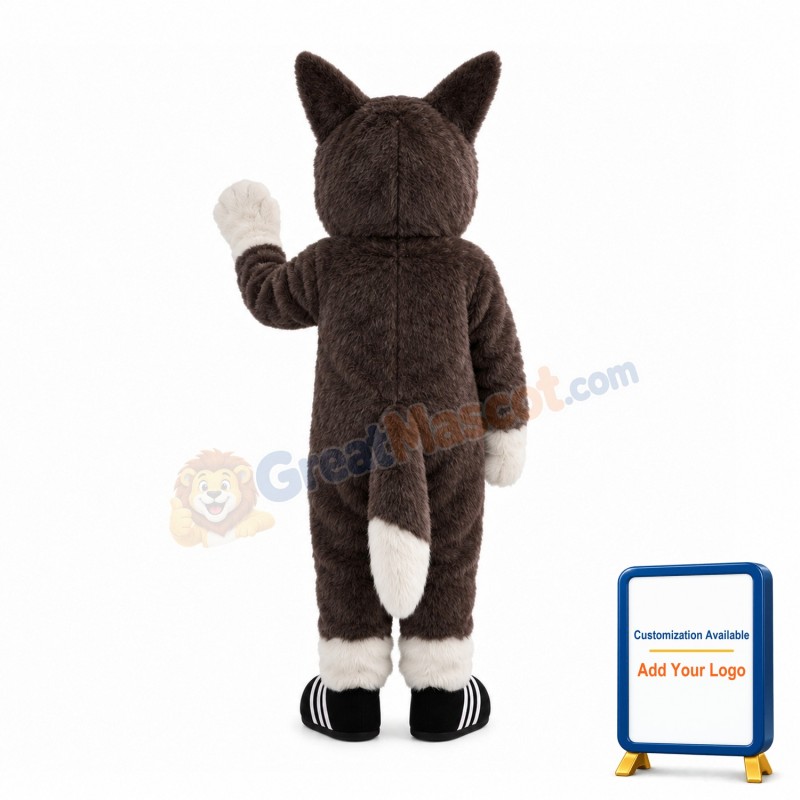 Glad Brown & White Wolf Mascot Costume