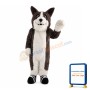 Glad Brown & White Wolf Mascot Costume