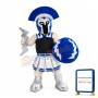 Blue Guard Wearing Protective Gear Mascot Costume