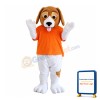 Dog Wearing Orange Vest Mascot Costume