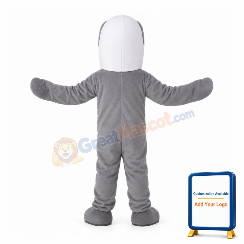 Gray Shark With Sharp Tooth Mascot Costume