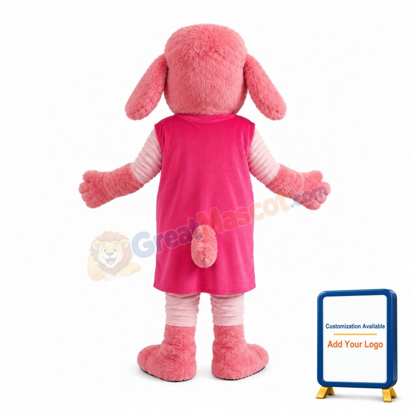 Pink Bear Wearing Windshield Mascot Costume