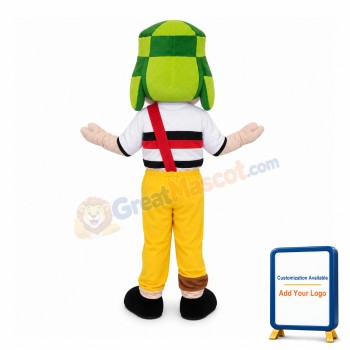 Freckled Little Boy In Yellow Pants Mascot Costume