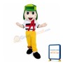 Freckled Little Boy In Yellow Pants Mascot Costume