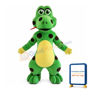 Cartoon Green Snake With Feet Mascot Costume
