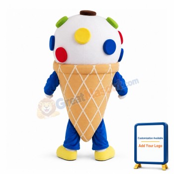 Colorful Bean Cone Ice Cream Mascot Costume