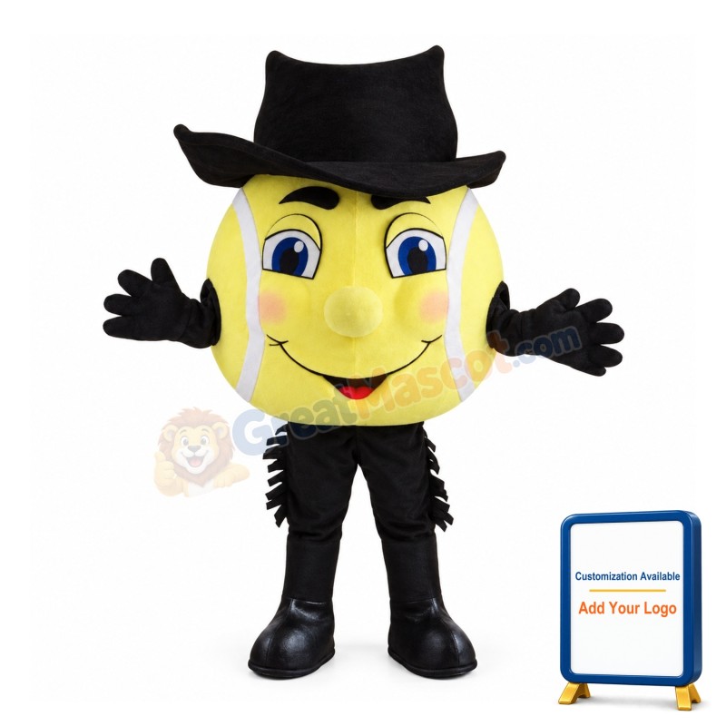 Tennis Ball With Hat Mascot Costume