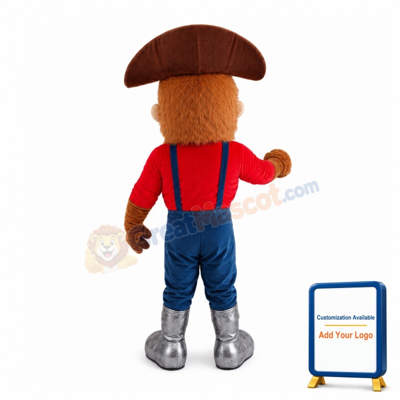 Old Captain With Brown Beard Mascot Costume