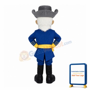 White Beard Grandpa Officer Mascot Costume
