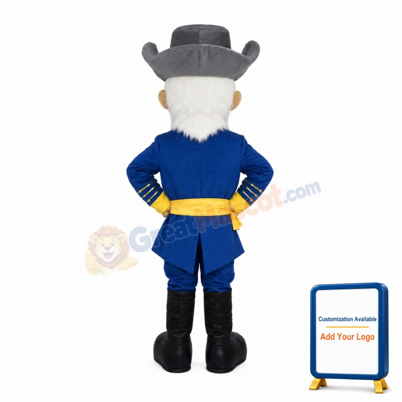 White Beard Grandpa Officer Mascot Costume