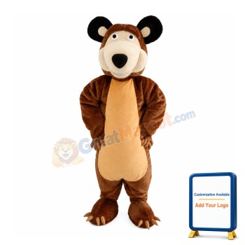 Simple-minded Brown Bear Mascot Costume