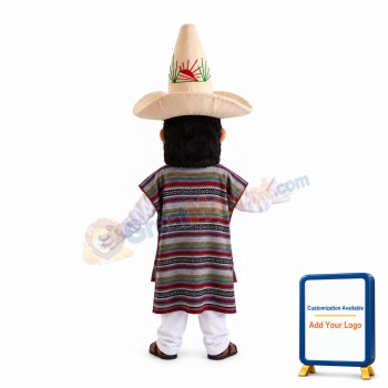 Mustache Businessman Wearing Gown Mascot Costume