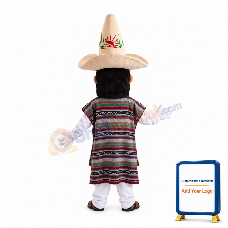 Mustache Businessman Wearing Gown Mascot Costume