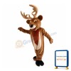 Cheerful Brown Reindeer Mascot Costume