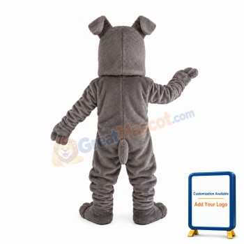 Gray Bulldog With Blue Eyes Mascot Costume