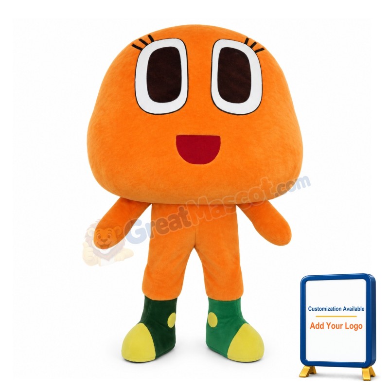 Big Eyes Orange Baby Mascot Costume