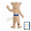 Khaki Leopard With Blue Belt Mascot Costume