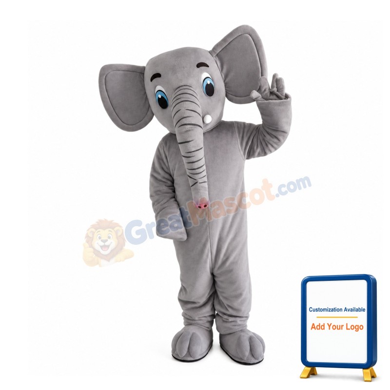 Lively Grey Little Elephant Mascot Costume