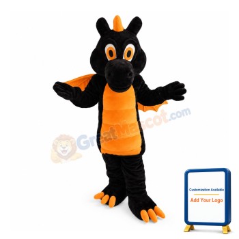 Black & Orange Flying Dragon Mascot Costume