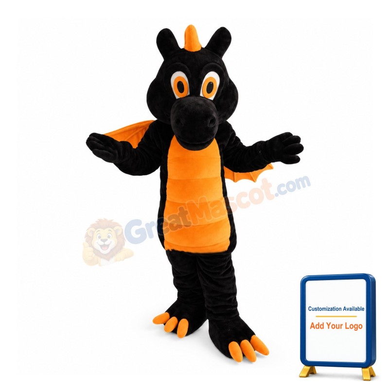 Black & Orange Flying Dragon Mascot Costume