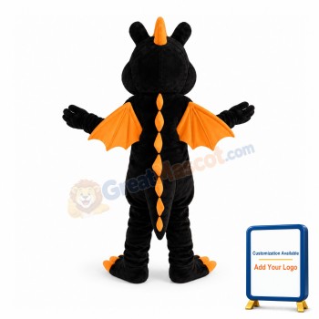 Black & Orange Flying Dragon Mascot Costume