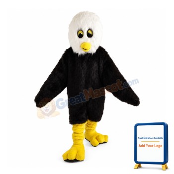 Bald Black Eagle Mascot Costume