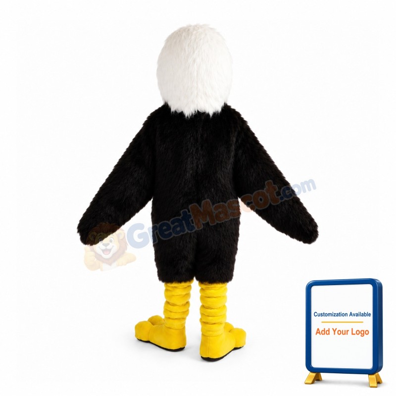 Bald Black Eagle Mascot Costume