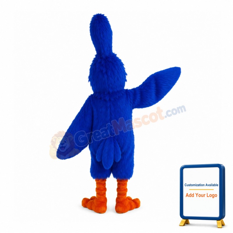 Blue Furry Woodpecker Mascot Costume