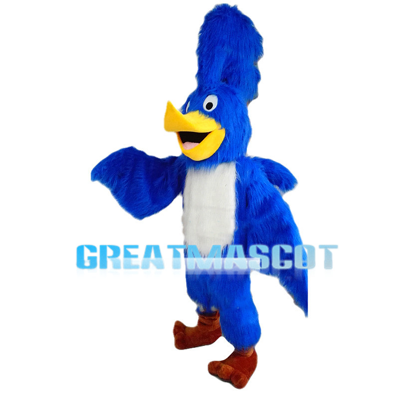 Blue Furry Woodpecker Mascot Costume