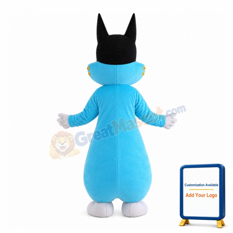 Blue Doll With Sharp Horns Mascot Costume