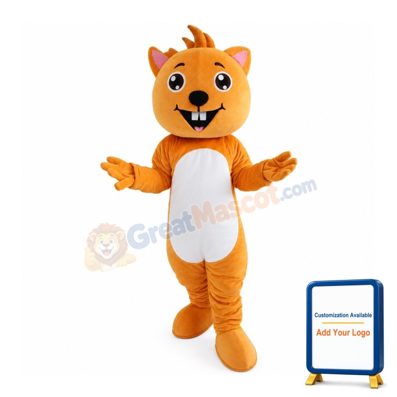 Squirrel Showing Front Teeth Mascot Costume
