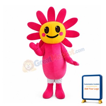 Splendid Pink Sunflower Mascot Costume