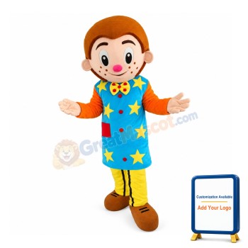 Adolescent Boy With Colorful Coat Mascot Costume