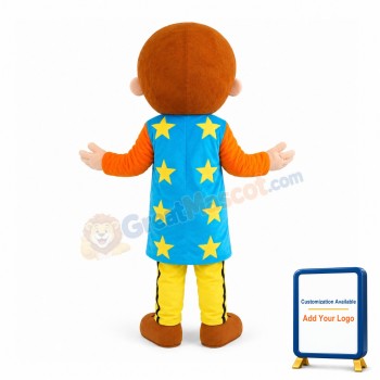 Adolescent Boy With Colorful Coat Mascot Costume