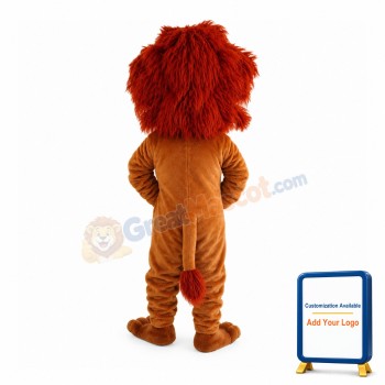 Confused Brown Lion Mascot Costume