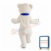 White Bear Wearing Blue Scarf Mascot Costume