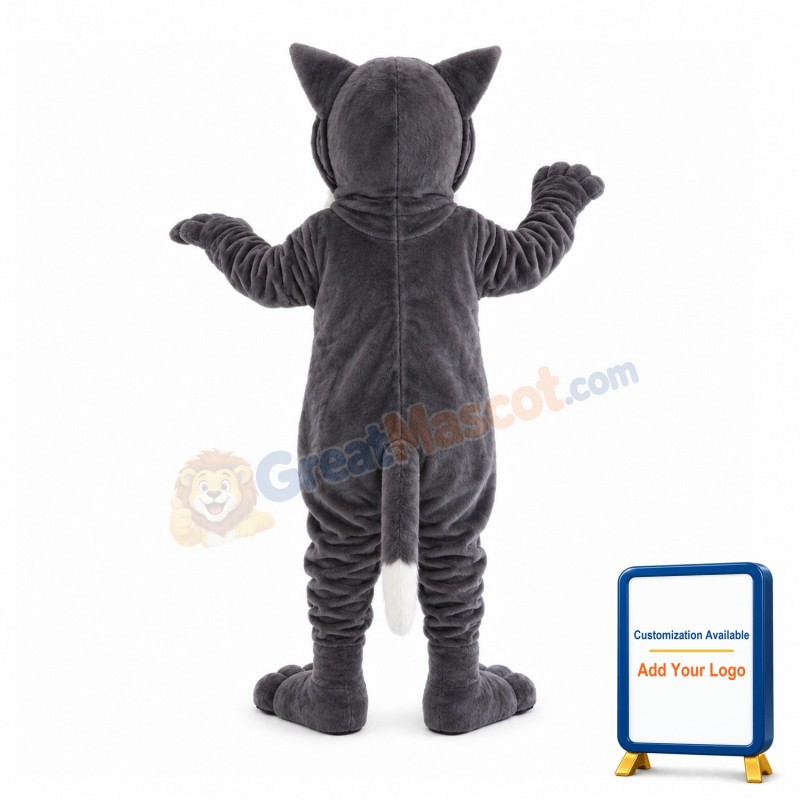 Grey Tiger With Blue Eyes Mascot Costume
