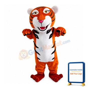 Funny Tiger With Big Head Mascot Costume